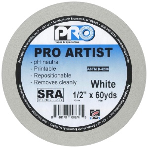 Pro Tapes Pro Artist Tape 1/2"x60yd White