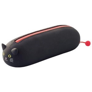 PuniLabo Lying Down Zipper Pouch Black Cat