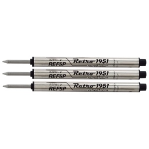 Retro 51 Capless Rollerball Pen Refill 3 Pack Black