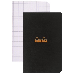 Rhodia A7 Pocket Grid Notebook 24 Sheets 3"x4.75" Black