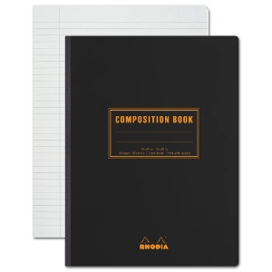 Rhodia Lined Composition Book 80 Sheets 7.5"x9.87" Black