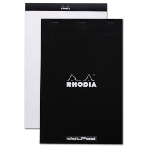 Rhodia A4+ Blank Paper Pad 80 Sheets 8.25"x12.5" Black