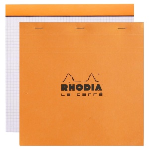 Rhodia Le Carre Graph Paper Pad 80 Sheets 8.25"x8.25" Orange