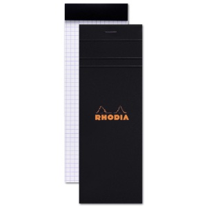 Rhodia Graph Paper Pad 80 Sheets 3"x8.25" Black