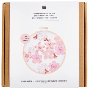 Rico Design Cross Stitch Kit 5.9" Cherry Blossom