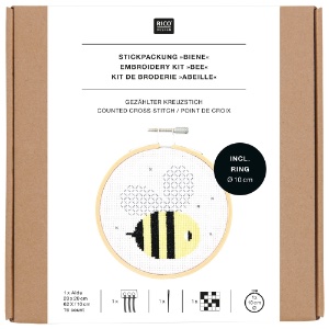 Rico Design Cross Stitch Kit 3.9" Bee