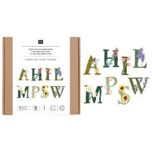 Rico Design Stick & Stitch Kit Alphabet Colorful