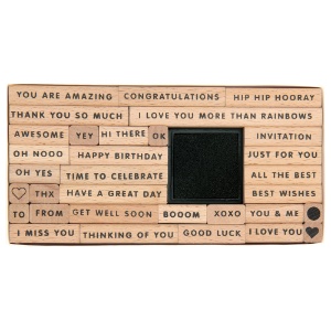 Rico Design Paper Poetry Wooden Stamp 33 Set Best Wishes