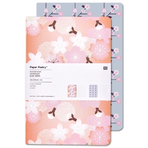 Rico Design Paper Poetry A5 Dot Notebook 80 Pages 2 Set Sakura Orange/Blue
