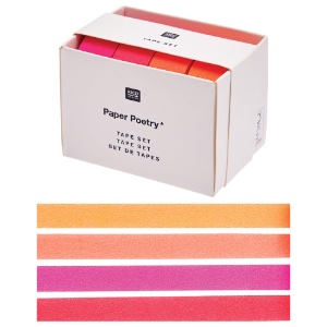 Rico Design Paper Poetry Washi Tape 4 Set Neon Red