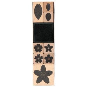 Rico Design Paper Poetry Wooden Stamp 9 Set Sakura