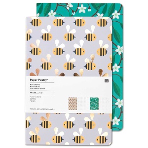 Rico Design Paper Poetry A5 Dot Notebook 80 Pages 2 Set Bee/Flower