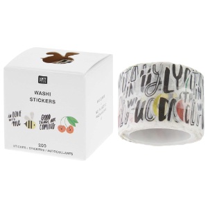 Rico Design Paper Poetry Washi Sticker Roll 200 Piece Bees