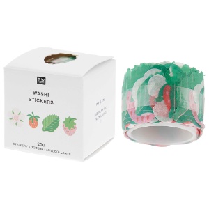 Rico Design Paper Poetry Washi Sticker Roll 200 Piece Strawberries