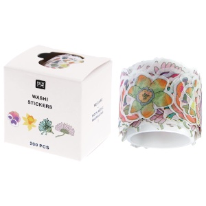 Rico Design Paper Poetry Washi Sticker Roll 200 Piece Flower