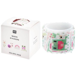 Rico Design Paper Poetry Washi Sticker Roll 200 Piece Pixels