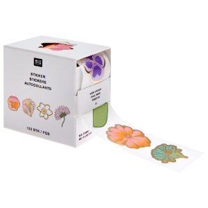 Rico Design Mini Sticker Roll 120 Piece Pansies