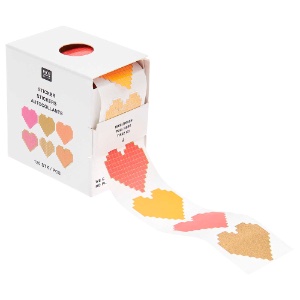 Rico Design Mini Sticker Roll 120 Piece Hearts