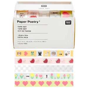 Rico Design Paper Poetry Washi Tape 10m x 5 Set Pixels