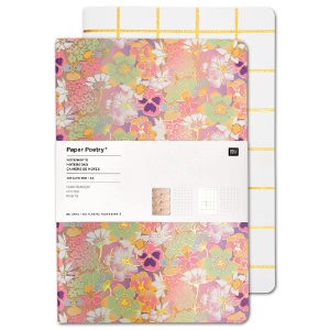 Rico Design Paper Poetry A5 Dot Notebook 80 Pages 2 Set Pansies/Grid