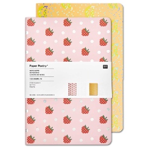 Rico Design Paper Poetry A5 Dot Notebook 80 Pages 2 Set Fruits