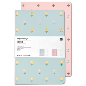 Rico Design Paper Poetry A5 Dot Notebook 80 Pages 2 Set Flowers