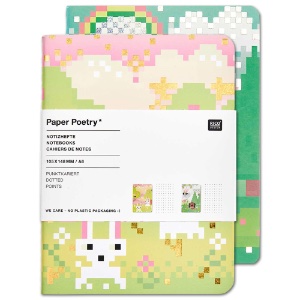 Rico Design Paper Poetry A6 Notebook 80 Pages 2 Set Pixels