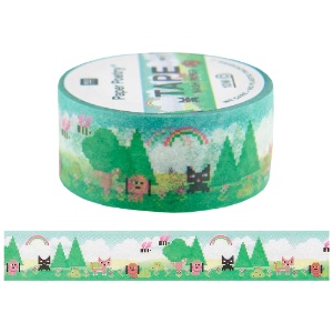 Rico Design Paper Poetry Washi Tape 10m Pixel Landscape Blue
