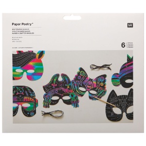 Rico Design Paper Poetry Scratch Paper Mask 6 Set