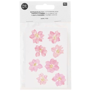 Rico Design Pressed Flower 8 Set Delphinium Pink