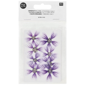 Rico Design Pressed Flower 8 Set Hollyhock Violet
