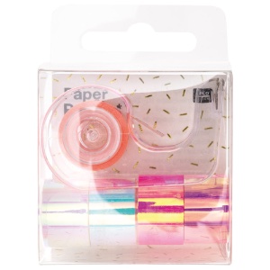 Rico Design Mini Mirror Rainbow Tape Dispenser 12mm 5 Set Pink