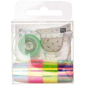 Rico Design Mini Mirror Rainbow Tape Dispenser 12mm 5 Set Rainbow