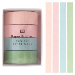 Rico Design Paper Poetry Tape 10m 4 Set Glitter Pastel