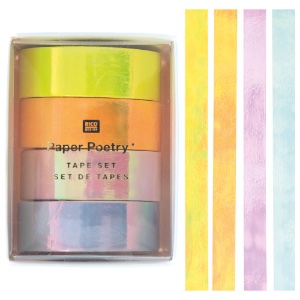 Rico Design Paper Poetry Tape 10m 4 Set Iridescent