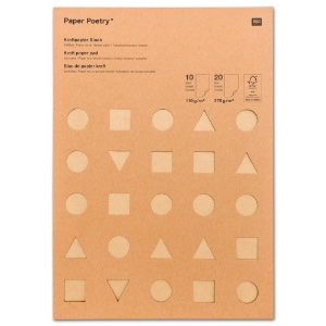 Rico Design Paper Poetry A4 Kraft Paper Pad 30 Sheets 8.3"x11.7" Natural