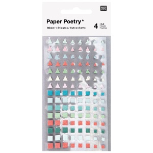 Rico Design Paper Poetry Sticker Sheet 4 Set Triangles/Squares