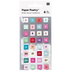 Rico Design Paper Poetry Sticker Sheet 4 Set Numbers