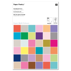 Rico Design Paper Poetry A4 Craft Paper 30 Sheets 8.3"x11.7" Multi-Color