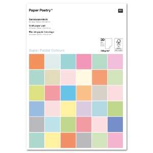 Rico Design Paper Poetry A4 Craft Paper 30 Sheets 8.3"x11.7" Pastel