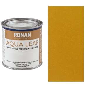 Ronan Paints Aqua Leaf Faux Metallic 8 oz Brass WP02