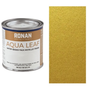 Ronan Paints Aqua Leaf Faux Metallic 8oz Real Gold