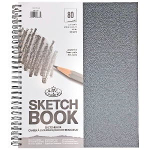 Royal & Langnickel Hard Sketchbook Spiral Bound 80 Sheets 11" x 14"