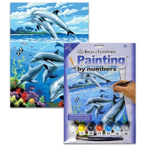 Royal Brush Painting by Numbers Junior 8.75"x11.75" Dolphins