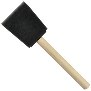 Wooden Handle Foam Brush 2"