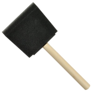 Wooden Handle Foam Brush 3"