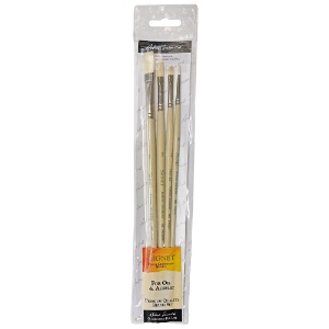 Robert Simmons Signet Hog Bristle Oil Brush 4 Set 6, 3, 2 & 0