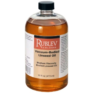 Rublev Colours Vaccum-Bodied Linseed Oil 16oz Medium Viscosity