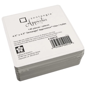 Sakura Zentangle Apprentice Tile Refill 140 Pack 4.5"x4.5" White