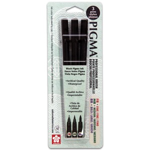Sakura Pigma Professional Brush Pen 3 Set Black